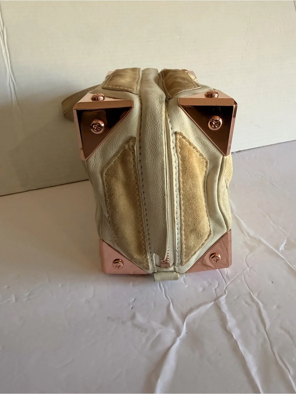 Alexander Wang Cream boxy Clutch with Rose Gold Corner Hardware(hard to find)
